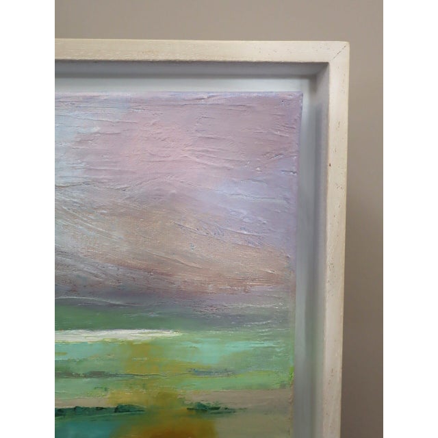Textile Contemporary Modernist 'Severn Haze' Original Abstract Landscape Oil Painting, Framed For Sale - Image 7 of 12