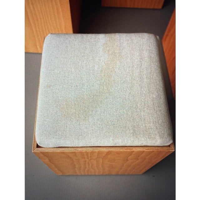 Vintage Plywood Stools with Grey Cushions, 1990s, Set of 6 For Sale - Image 13 of 14