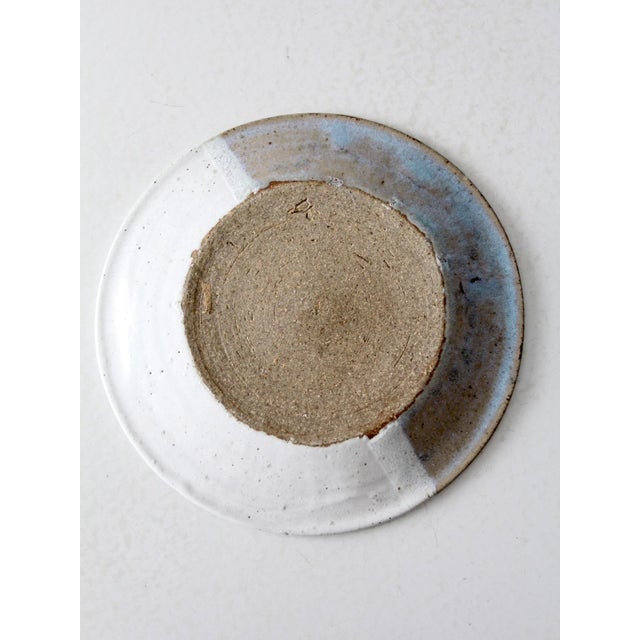 Blue Vintage Studio Pottery Plate For Sale - Image 8 of 9