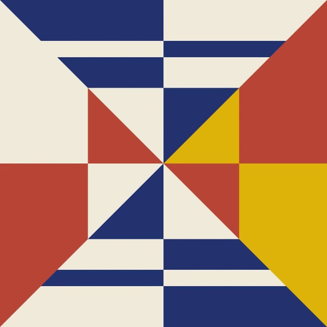 "Modern Nautical Blue Block C" Geometric Fine Art Print by Melinda Cox 20" X 20" For Sale