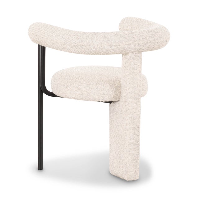 Boho Chic Synn Cream Performance Boucle Dining Chair For Sale - Image 3 of 6