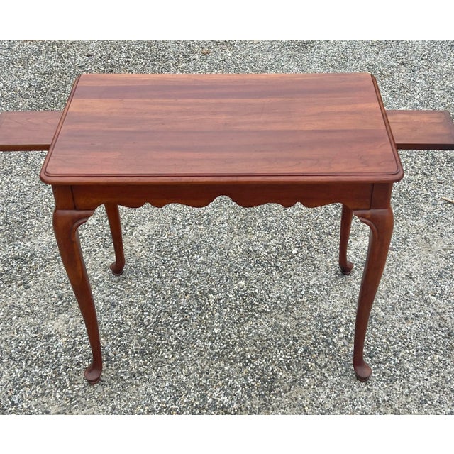 Queen Anne Vintage Cherry Queen Anne Style Tea Table For Sale - Image 3 of 8