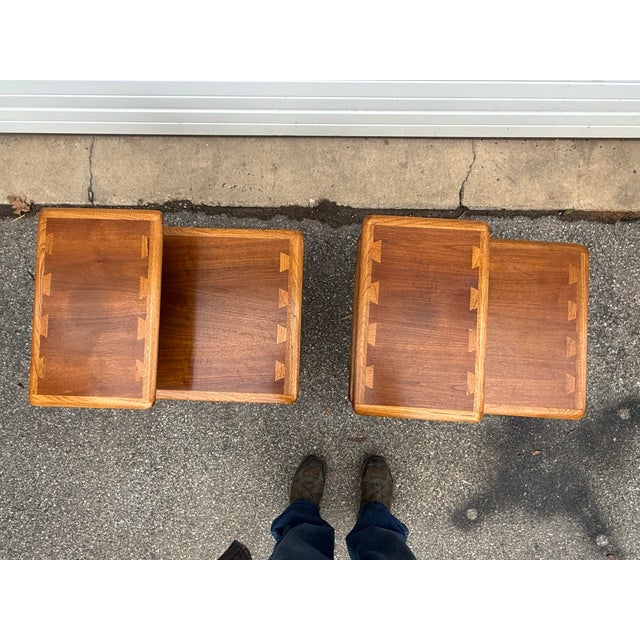 Pair of Mid-Century End Tables by Andre Bus for Lane Acclaim 2-Tier For Sale - Image 9 of 12