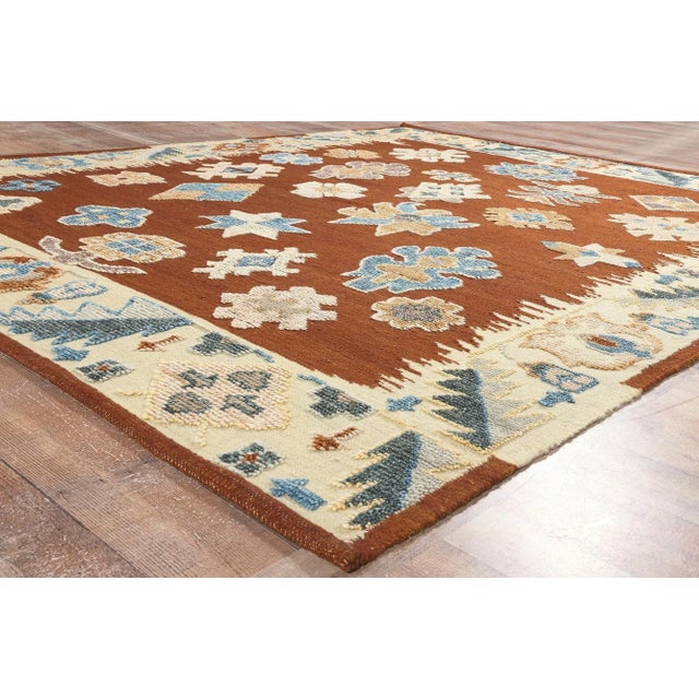 Textile High-Low Textured Oushak Rug - 08'04 X 10'05 For Sale - Image 7 of 12