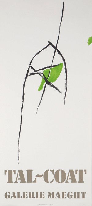 Pierre Tal-Coat, Abstraction en Noir et Vert, Lithograph