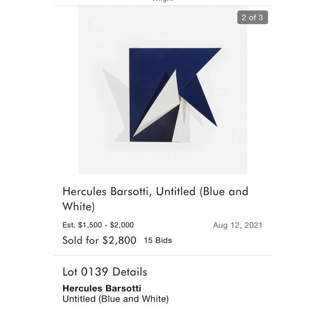 Hércules Barsotti (1914-2010), 1964 Modern Abstract Acrylic on Heavy Paper Sculpture For Sale - Image 10 of 10