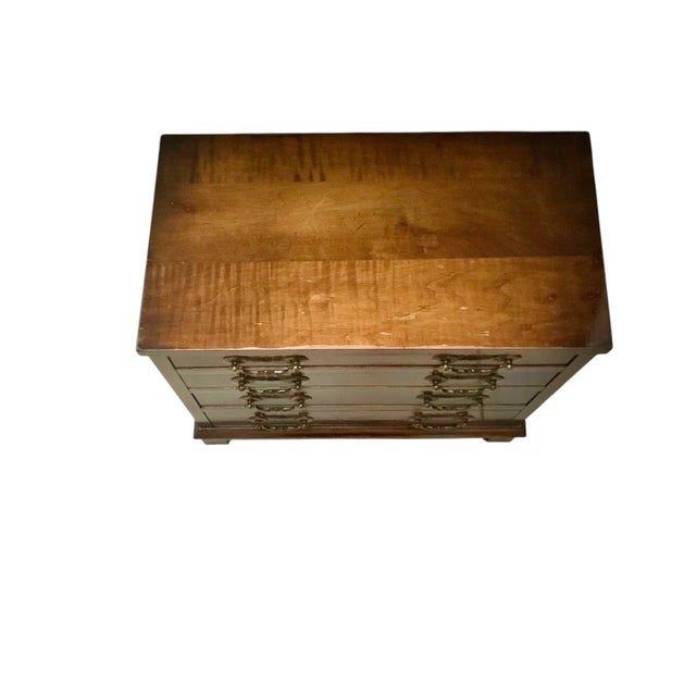 Wood Mid 20th Century Small Chest 4 Drawer Wood Furniture Salesman Sample Vintage Classic Decor For Sale - Image 7 of 7