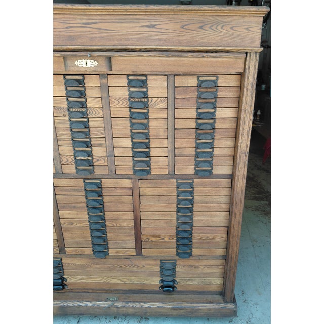1920s Antique 85 Drawer Cabinet With Tambour Front Attributed to Hamilton For Sale - Image 5 of 16