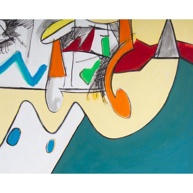 Postmodern Abstract Acrylic and Watercolor on Paper Painting by James L. Bruch For Sale - Image 3 of 9