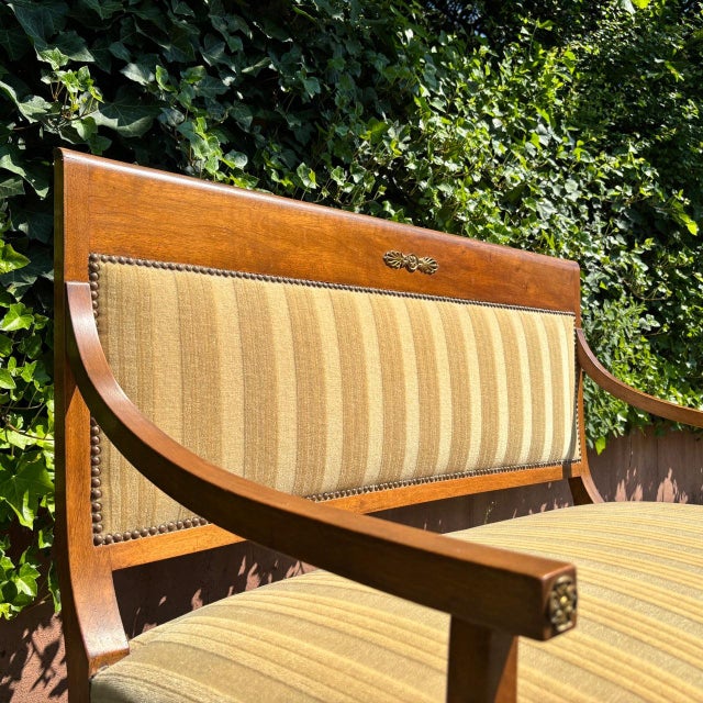 Metal Antique Classicism Bench in Walnut For Sale - Image 7 of 12