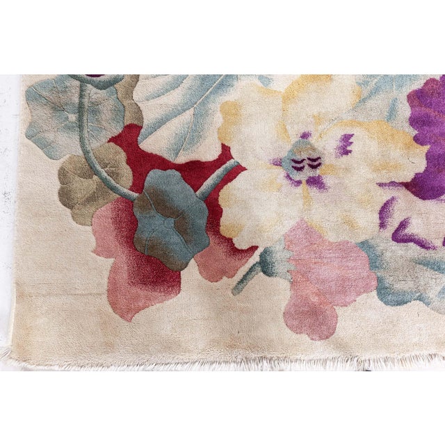 Chinese Art Deco Botanic Rug For Sale In New York - Image 6 of 8