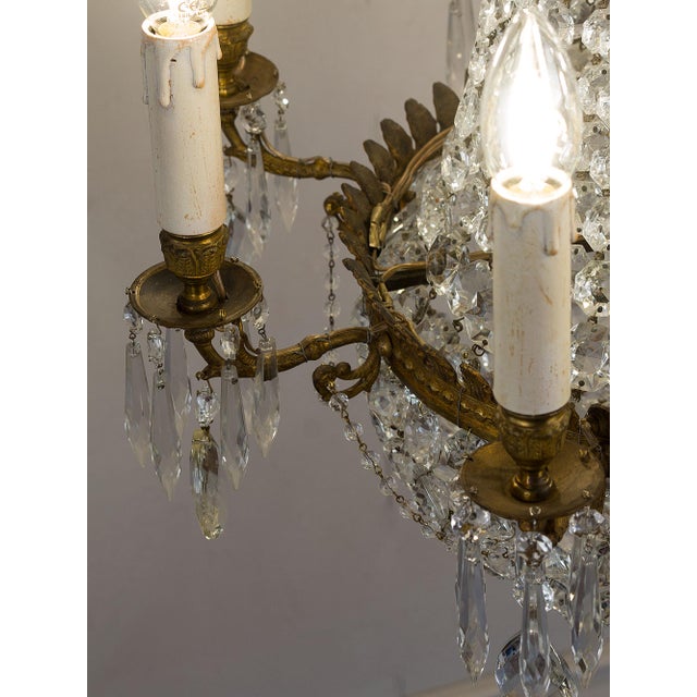 Gold Vintage Empire Style Chandelier, 1930s For Sale - Image 8 of 14