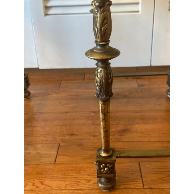 1920s Vintage Italian Portoro Marble Top SideTables With Ornate Gilded Metal Bases - Pair For Sale - Image 5 of 15