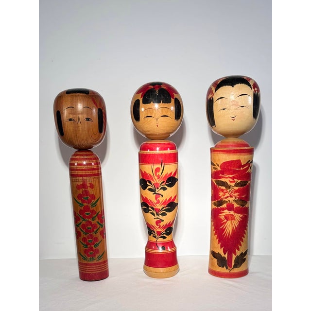 20th Century Traditional Monumental Kokeshi Dolls, Tōhoku, Japan, Set of 3 For Sale - Image 4 of 18