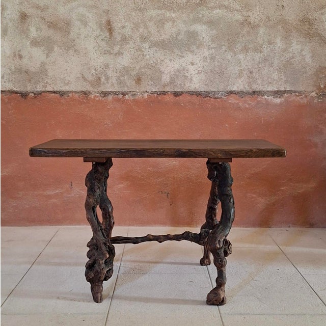 French Brutalist Vine Wood Table, 1960s For Sale - Image 4 of 8