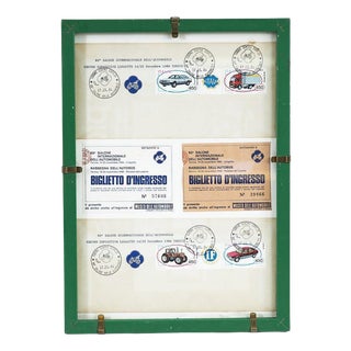 Vintage Framed Tickets for the International Motor Show, 2000s For Sale