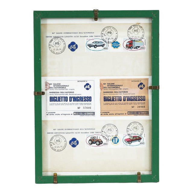 Vintage Framed Tickets for the International Motor Show, 2000s For Sale