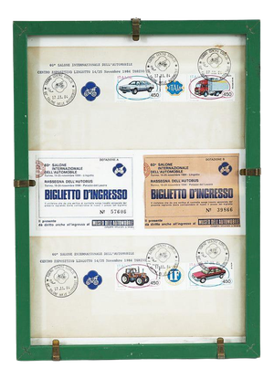 Vintage Framed Tickets for the International Motor Show, 2000s
