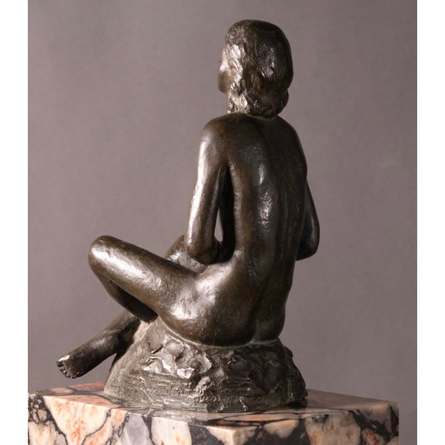 1920s Gaetano Martinez, Art Deco Nude of Woman, 1925, Bronze & Marble For Sale - Image 5 of 15