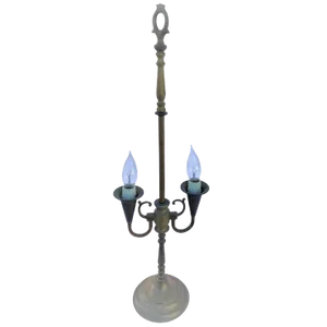 Early American Original Solid Brass Table Lamp