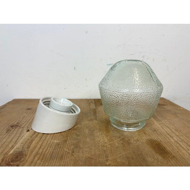 Vintage White Porcelain Wall Light, 1970s For Sale - Image 6 of 11