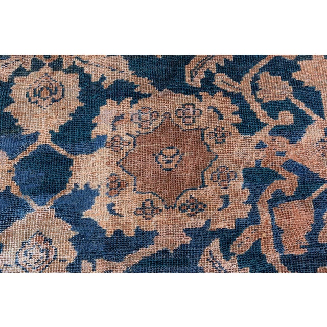 Beige Fine Antique Persian Sultanabad Handmade Wool Rug For Sale - Image 8 of 9