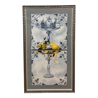 Patrick Bergsma Lemons on Pedestal Watercolor, Signed For Sale