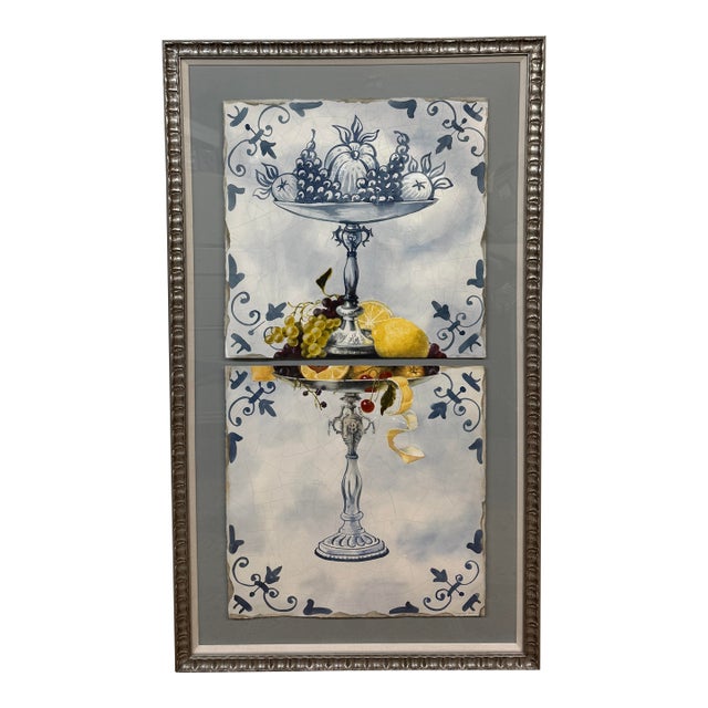 Patrick Bergsma Lemons on Pedestal Watercolor, Signed For Sale