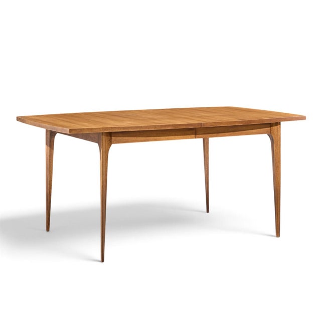 Broyhill Brasilia Mid Century Walnut Expanding Dining Table With 1 Leaf For Sale In Chicago - Image 6 of 10