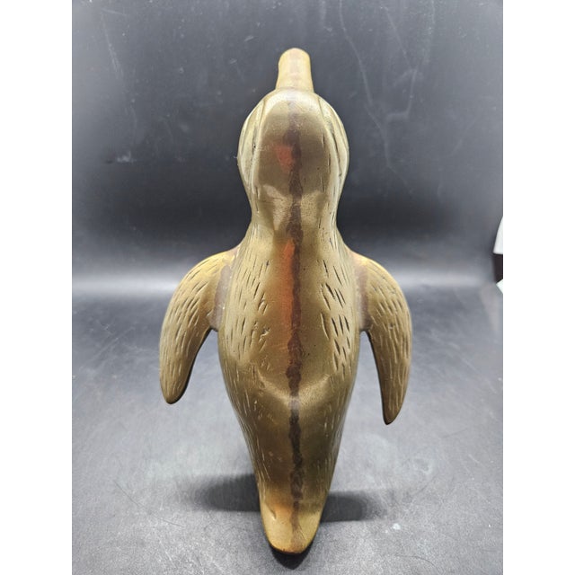 Vintage English Brass Penguin, Baby penguin, Tall