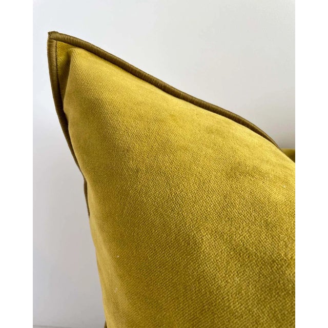 Ocre French Vintage Velvet Pillow For Sale - Image 4 of 7