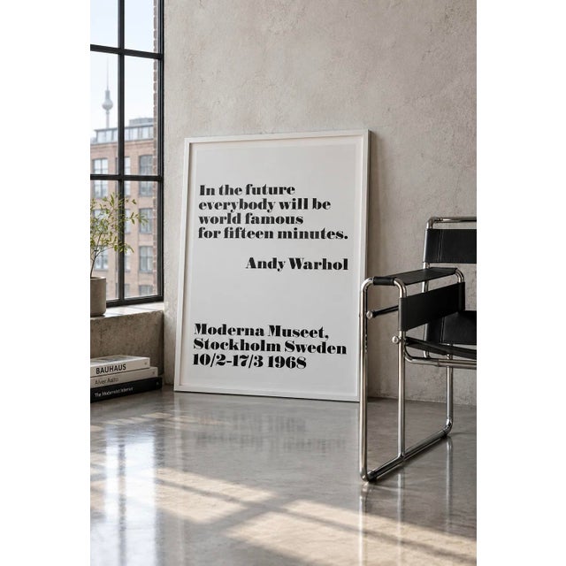 Pop Art Andy Warhol, I the Future Everybody Will Be World Famous for Fifteen Minutes, Designed by John Melin, 1968, Copyright 2015 For Sale - Image 3 of 8