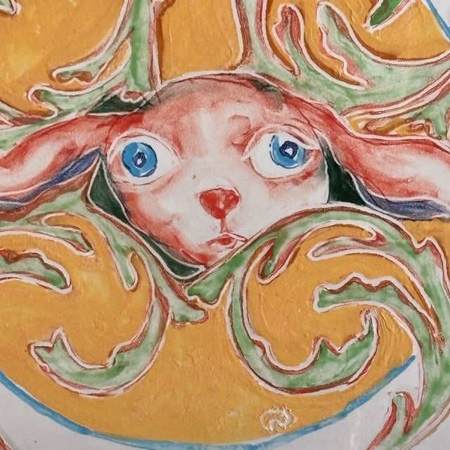 Hand Painted Italian Decorative Tile For Sale - Image 10 of 14