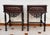 Elegant pair of Portuguese bedside tables dating from the 1940s, featuring a practical drawer with its original decorative...