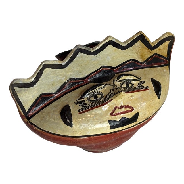 Mid 20th Century Peruvian Face Jug For Sale