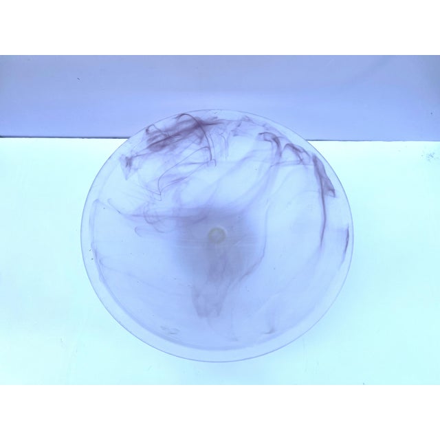 Stunning Vintage Hand Blown Frosted Pink Decorative Bowl Turkey For Sale In Sacramento - Image 6 of 8