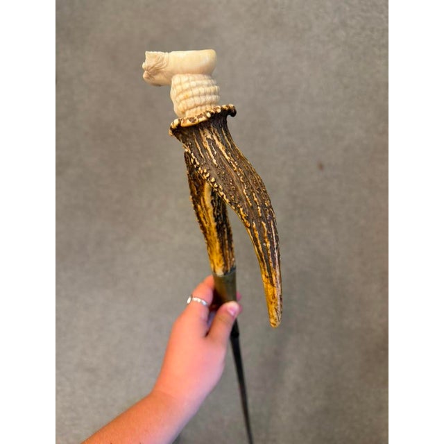 Bone Rare 19th Century Accountant's Cane With Spanish Guard, Circa 1870 For Sale - Image 7 of 12