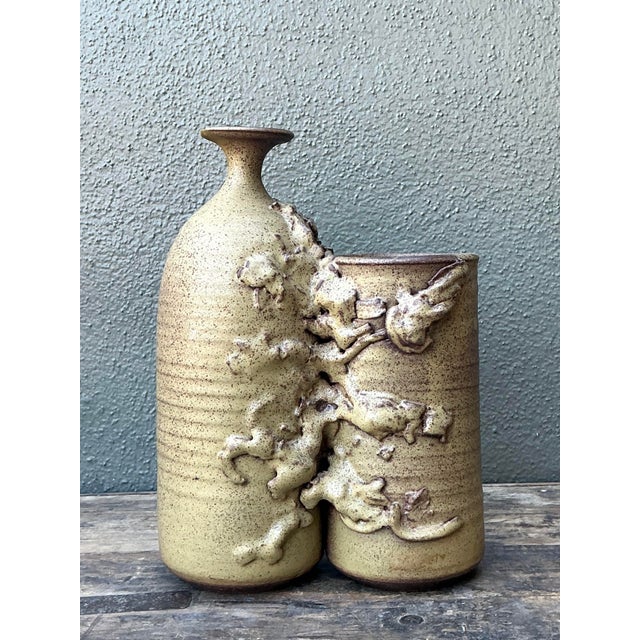 Late 20th Century Vintage Original Studio Pottery Vase For Sale - Image 5 of 12
