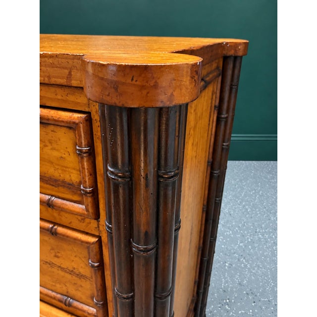 Late 20th Century Aesthetic Style Faux Bamboo Chest of Drawers For Sale - Image 9 of 12