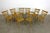 Dimensions: H 33” x W 15.7” x SD 16.7” x SH 18.7” Set of 8 Vintage ladder back German Bistro dining chairs with tapered...