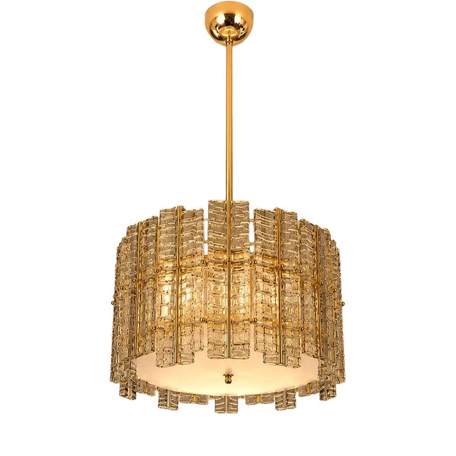 Italian Fumè Tropical Murano Glass Gold Chandelier by Simoeng For Sale