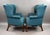 Blue Antique Wing Back Lounge Chairs, 1920s, Set of 2 For Sale - Image 8 of 9