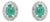 Oval Emerald & Diamond May Birthstone Stud Earrings in 14k White Gold- A Pair For Sale