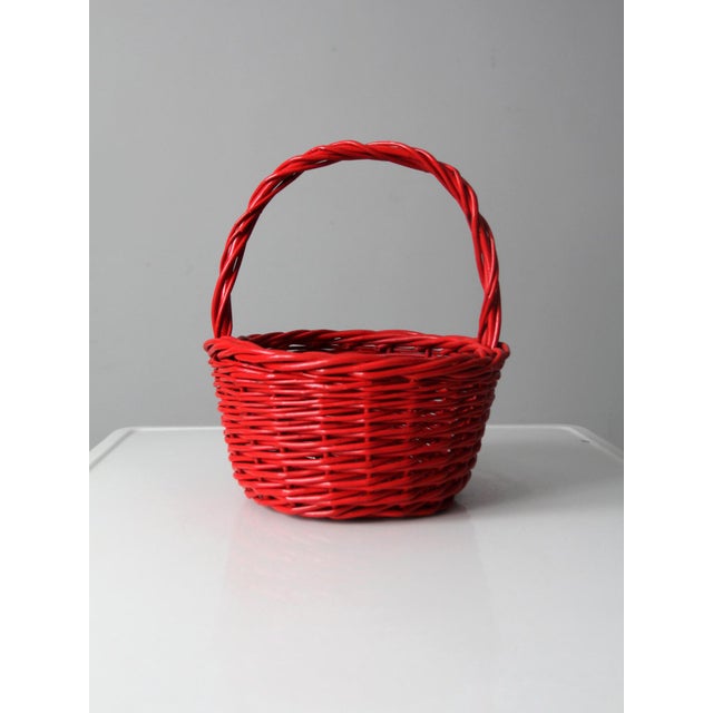 Vintage Red Wicker Basket Chairish