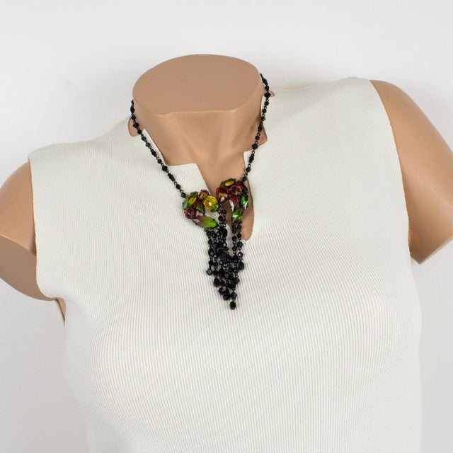 Jean Paul Gaultier Jeweled Chain Necklace With Victorian Pendant For Sale In Atlanta - Image 6 of 12