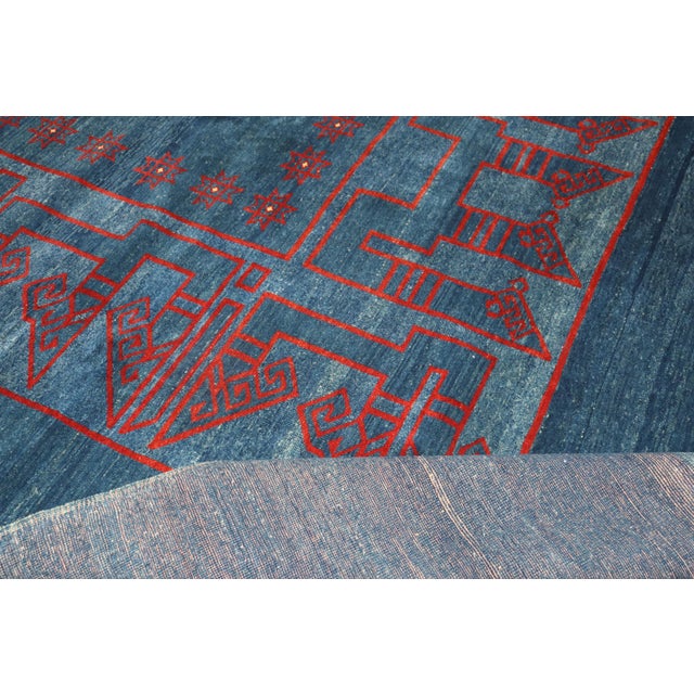 Modern Oversize Contemporary Persian Blue Red Rug - 11'4" x 17'5" For Sale - Image 3 of 12