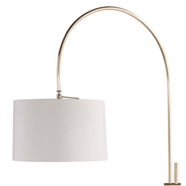 Traditional Regina Andrew Arc Floor Lamp With Fabric Shade (Natural Brass) For Sale - Image 3 of 6