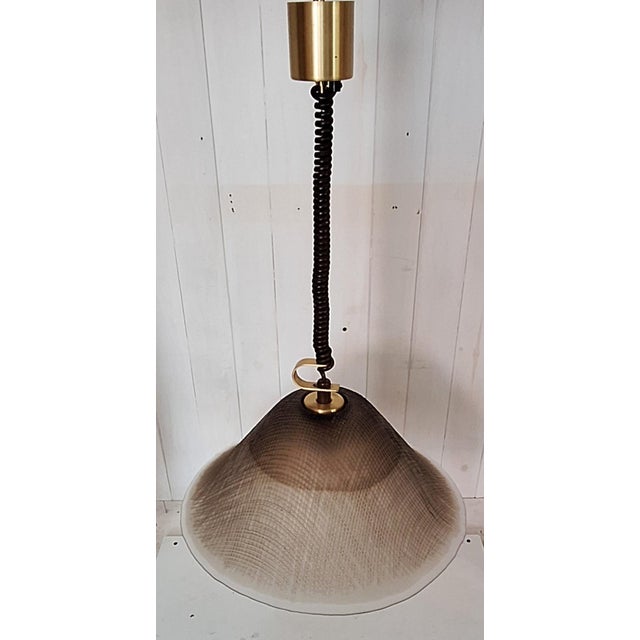 Vintage Ceiling Lamp with Tinted Relief Glass Shade from Peill & Putzler, 1970s For Sale - Image 4 of 9