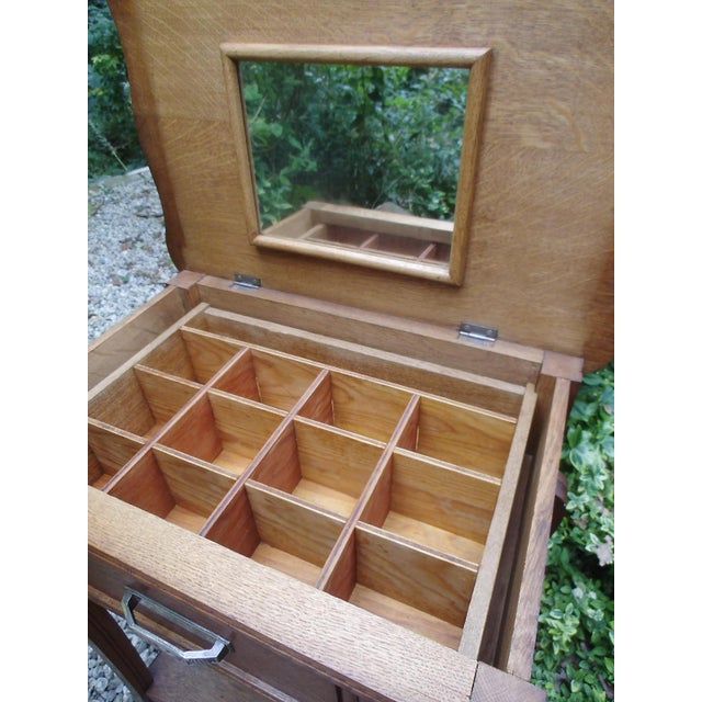 Antique France Art Nouveau Dressing Table in Oak, 1890s For Sale - Image 10 of 15