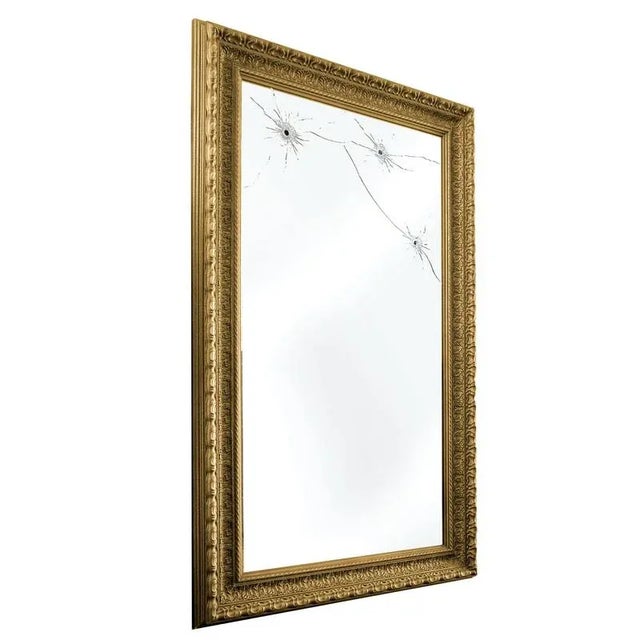 Gold Seven Years Wall Mirror with Gold-Plated Wooden Frame by Barberini & Gunnell For Sale - Image 8 of 8